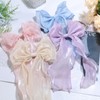 MOTIBACK 4 x Large Hair Bows Clip, Soft Chiffon Bow