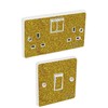 the grafix studio Gold Sequin Light Switch & Double Socket Sticker Vinyl/Skin cover
