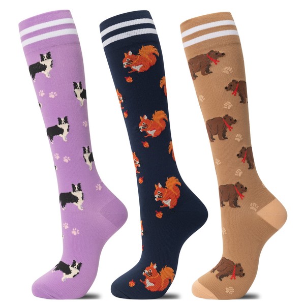 fenglaoda Compression Socks for Women Men 3 Pairs Graduated Compression