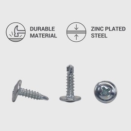 300 Pieces Zinc Plated Steel Screws 4.2 x 16mm Modified Phillips Cross Head Self Tapping Self Tapping Screw (300, 4.2 x 16mm)