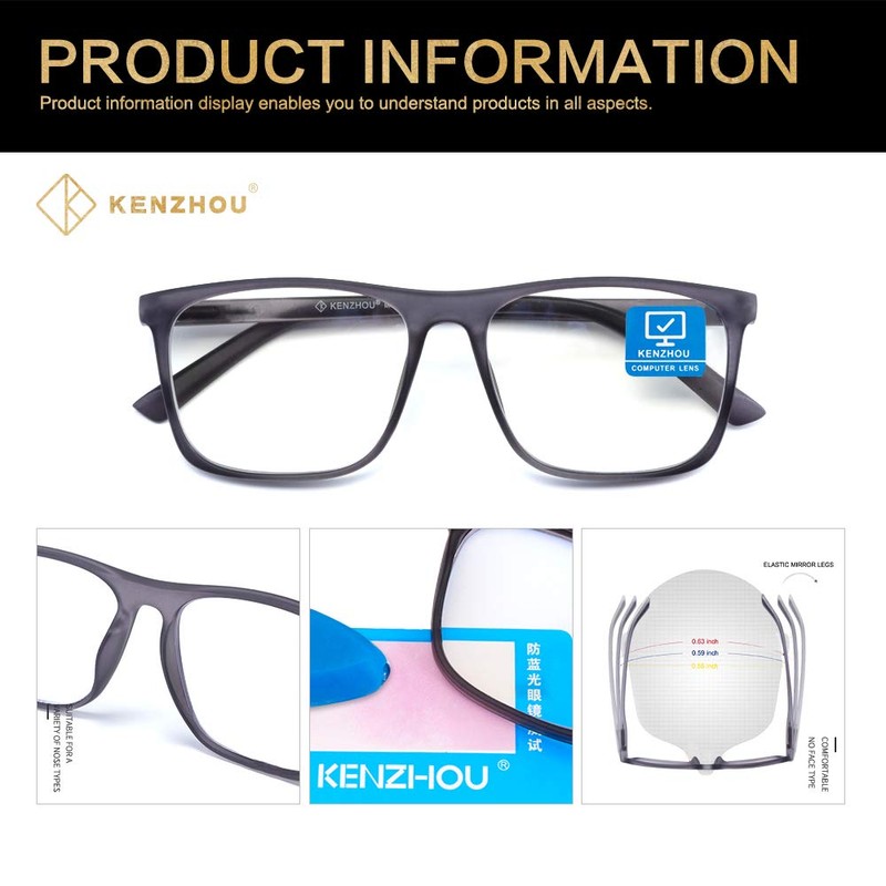 K KENZHOU Blue Light Blocking Glasses for Women Men Computer