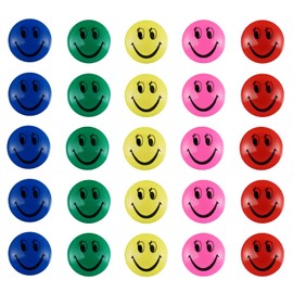 Kytpyi Smiley Magnets, Whiteboard Magnets, Fridge Magnets, Children, 3 cm, Colourful Emoji Magnets, Colourful Magnets, Pin Board, Magnets, Fridge Magnets, Funny for School, Office, Home (Pack of 50)