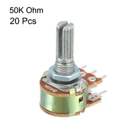 uxcell WH148 50K Ohm Variable Resistors Dual Turn Rotary Carbon Film Taper Potentiometer 20pcs