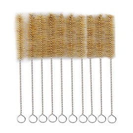 Test Tube Cleaning Brush 25mm Dia. Tan Bristles Radial Tip 8.5inch Length Tube Wash Cleaning Brush for Lab Set Chemistry, 15 Pack (8.5in)