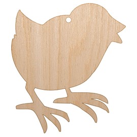 Sniggle Sloth Baby Chick Chicken Standing Solid Unfinished Craft Wood Holiday Christmas Tree DIY Pre-Drilled Ornament
