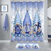 Litabel 4 Pcs Winter Gnomes Shower Curtain Set with Non-Slip