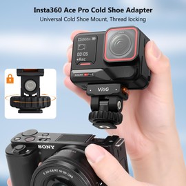 VRIG Hot Shoe & Cold Shoe Adapter Mount with Magnetic Quick Mount, 180 Tilt Adjustable, Universal Camera Accessory for Insta360 X5/X4/X3/ACE PRO/ACE PRO2