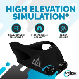 TRAININGMASK - Elevation Training Mask 2.0 - Resistance Training Mask®, High Altitude Mask, Workout Mask (Black, Large)