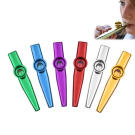 Kazoo Metal, Kazoo Instrument, Cazou, Kasoo, Kazoo Children, Kasouza, Kazu, Gold + Silver, Kazoo Instrument Made of Aluminium Alloy, Kazoo for Children, Gift, Accompaniment (6 Colours)