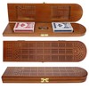 Pacific Shore Games Wooden Cribbage Board Game Set, Walnut Stained