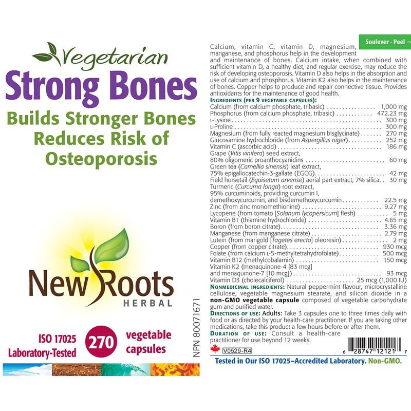 New Roots Herbal - Vegetarian Strong Bones - 270 capsules