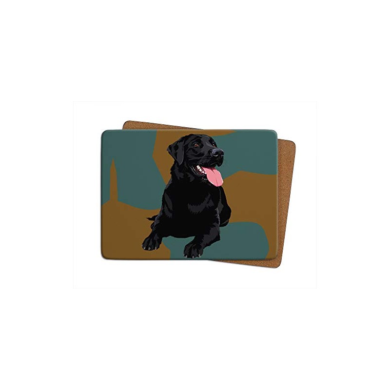 Black Labrador - Set of 4 Table Mats - Leslie