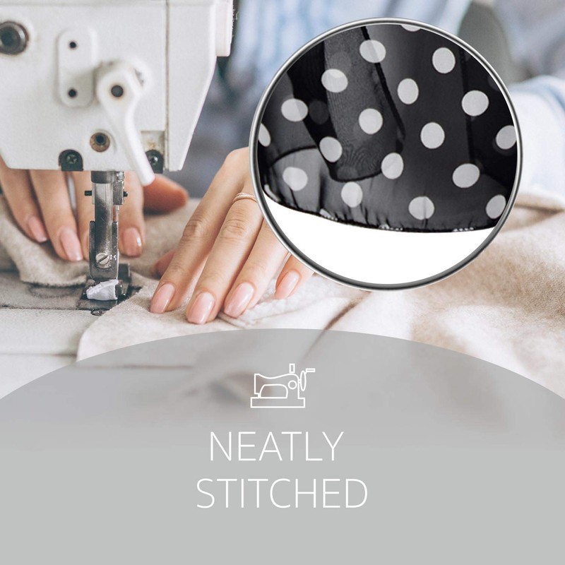 Basic Sense Retro 12mm Polka Dot Chiffon Scarf, Black