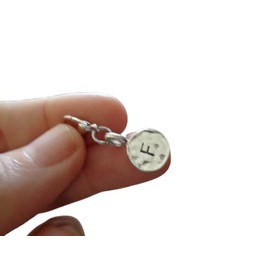 ◦ ● ● ✿ Letter hammered pendant chain charm ✿ ● ◦ Great chain pendant/charm/bracelet pendant with letter, alphabet, stamped, blackened