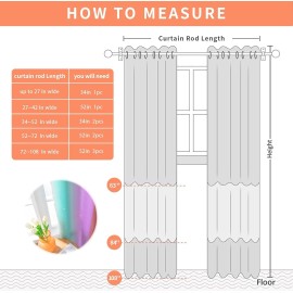 Xidi Curtains for Girls Bedroom Decor, Rainbow Blackout Curtains for Kids Room Decor