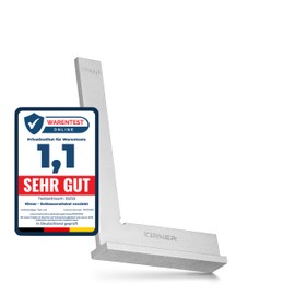 Kirner - Professional Engineer's Square with Stop 150mm - Stainless & Galvanised Metal Stop Square - For Precise Work in Metal Construction and Workshop - Exact 90 Degree Angle with Stop, Steel Angle