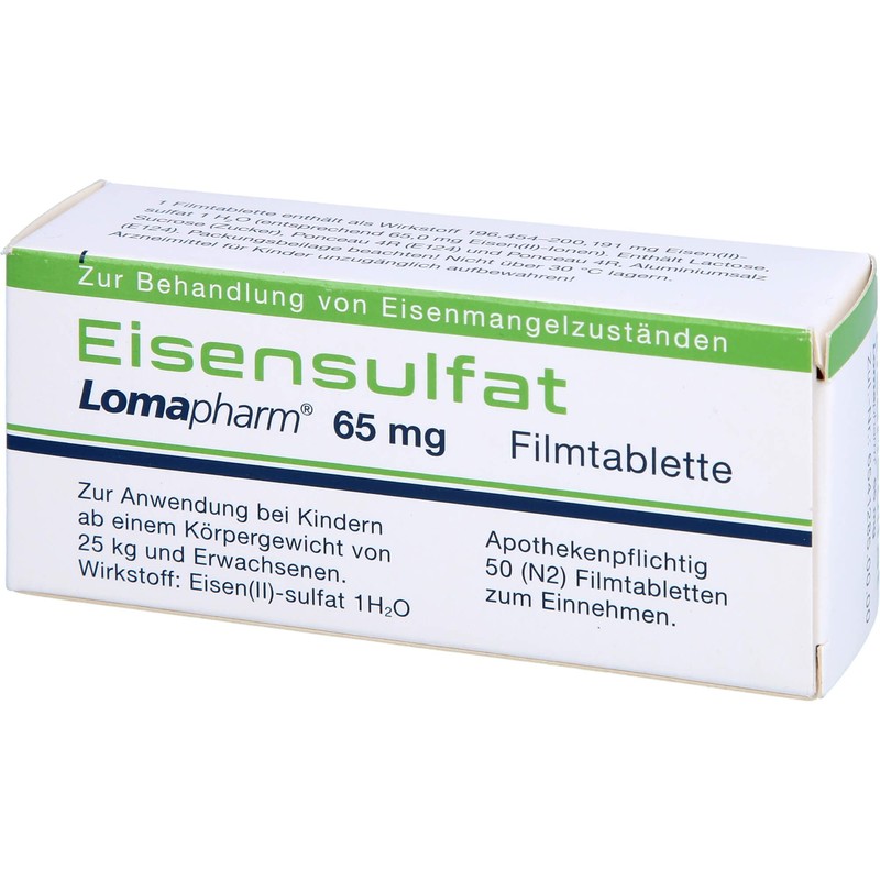 EISENSULFAT Lomapharm 65 mg Coated Tablets Pack of 50