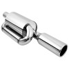 KEEPDSGN Twin Loop Exhaust Muffler 2.5" Inlet 4.0" Tip For