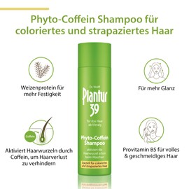 Plantur 39 Plantur 39 Phyto-Coffein-Haarshampoo für Damen - 3 x 250ml - speziell für coloriertes und strapaziertes Haar | Koffein gegen Haarausfall bei Frauen | stärkt das Haarwachstum