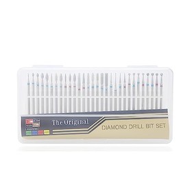 30 Unids/set Brocas para uñas, Brocas eléctricas para limas rotativas de diamante para manicura, pedicura, bricolaje para uñas y cutículas Molienda limpia Taladro de pulido Taladro Tallado Radian Tool