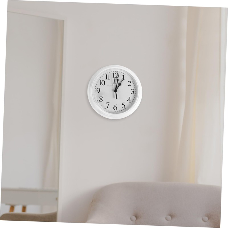 ORFOFE 9-inch Plastic Wall Clock Silent Wall Hanging Decor Clock