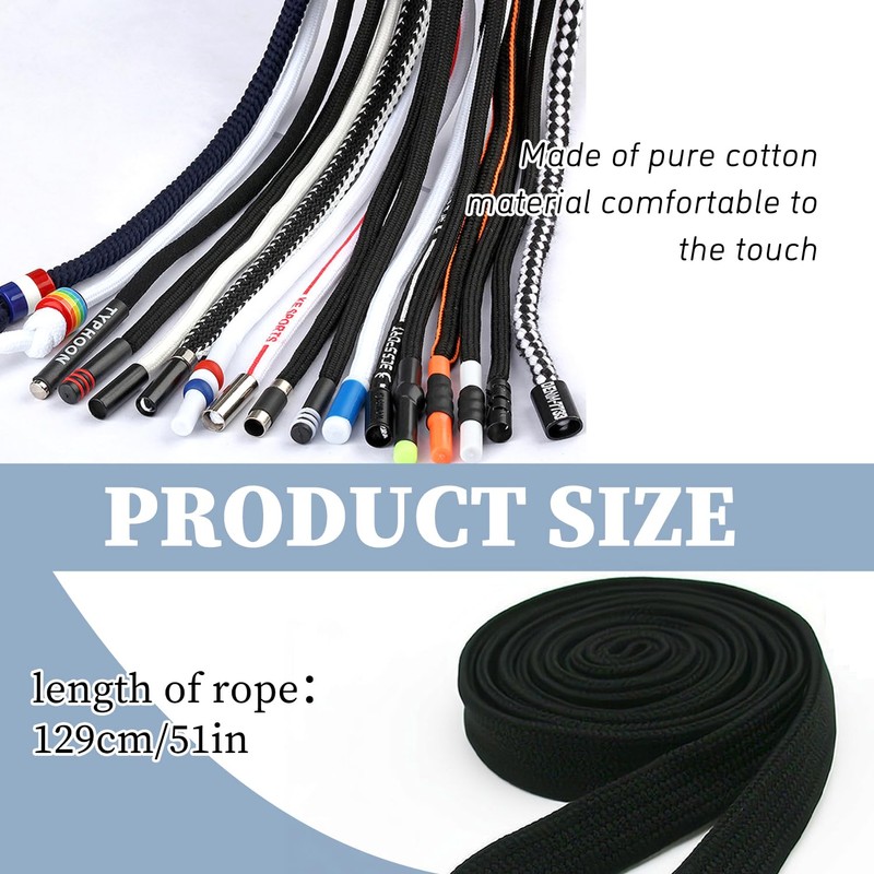 TORMEN Replacement Drawstrings Drawcords 51IN Cotton Drawstring Cord with Easy