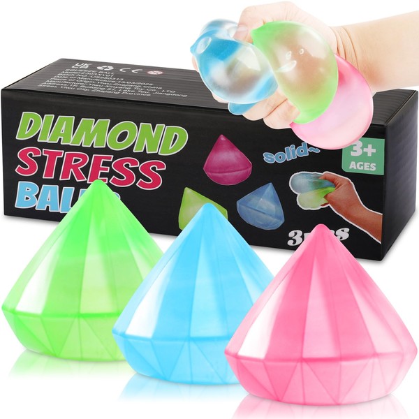 3 Pack Stress Balls for Adults and Kids, Squeeze Fidget