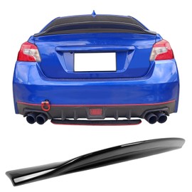 IKON MOTORSPORTS, Trunk Spoiler Compatible with 2015-2021 Subaru WRX & WRX STI, PSM Style Gloss Black ABS Plastic Rear Trunk Lid Spoiler Wing Lip