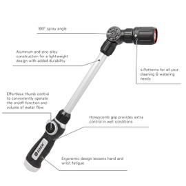 Eden 94621 Pro Metal 4-Pattern 18” Thumb-Control Turbo Watering Wand