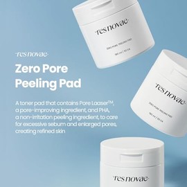 RESNOVAE Almohadilla para pelar poros cero - Tratamiento exfoliante de limpieza profunda con tecnología Pore-Laser, PHA + BHA para una piel suave y re