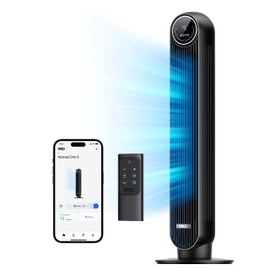 Dreo Tower Fan for Bedroom, Smart Oscillating Quiet Floor Fans, Standing Bladeless Fan with Remote and WiFi Voice Control, 4 Modes, 4 Speeds, 8H Timer, 28dB, Works with Alexa/Google