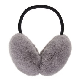 ZLYC Womens Girls Winter Fashion Adjustable Faux Fur EarMuffs Ear Warmers (Gray),One Size