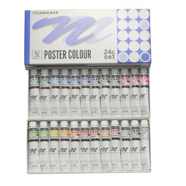 Knicker Watercolor Paint Poster Color, Set of 24 Colors, 0.7 fl oz (20 ml) (No. 6)