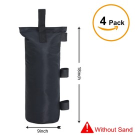 OUTDOOR WIND Sand Bags for Weight Canopy Legs,Sandbag Weights for Canopy Tent,Pop Up Tent,Backdrop Stand,Photo Tripod,Umbrella Base,Picnic Table,4 Packs Black