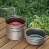iBasingo Titanium Pot Pan Set Lightweight Camping Cookware Outdoor Kitchen