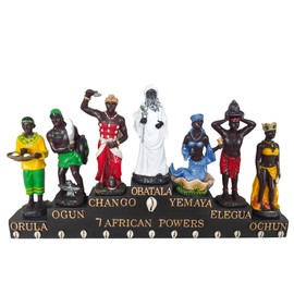 7 African Powers Statue 13 Inch Seven African Powers Estatua Orisha Statues Black Saints Sculpture