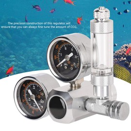 QANYEGN CO2 Regulator, Stainless Steel, Aluminum Alloy Accessories, Dual Gauge Display with Bubble Counter and Check Valve for Aquarium.(W21.8)