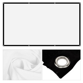 Projector Screen, 16:9 Thicken White Polyester Projector Curtain Non Crease Home Theater Foldable Projection Screen for Home Theater, Conference, Outdoor Camping Movie (120 inches)