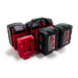M18 Battery Storage Case for Milwaukee M18 - Secure Carrier storage for Li-Ion Compact Batteries - Battery holder for Milwaukee - Holds 6 Batteries 8.0/6.0/5.0/4.0/3.5/3.0/2.5/2.0/1.5 Ah (Hex)