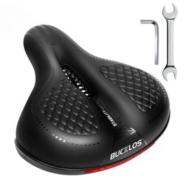 BUCKLOS Comfortable Bike Seat Cushion for Men Women Wide Bicycle Saddle Soft Memory Foam Padded Replacement Seats Fit for Peloton, Exercise Bikes, Ebike,Cruiser