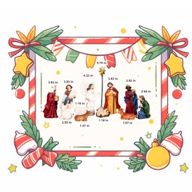 Alupssuc Nativity Set for Christmas, 12 Pieces 3.9 Inches Hand-Painted Resin Figurines for Christmas Nativity Scene Tabletop Holidays Home Decoration, Perfect Choice for Collection and Gifts