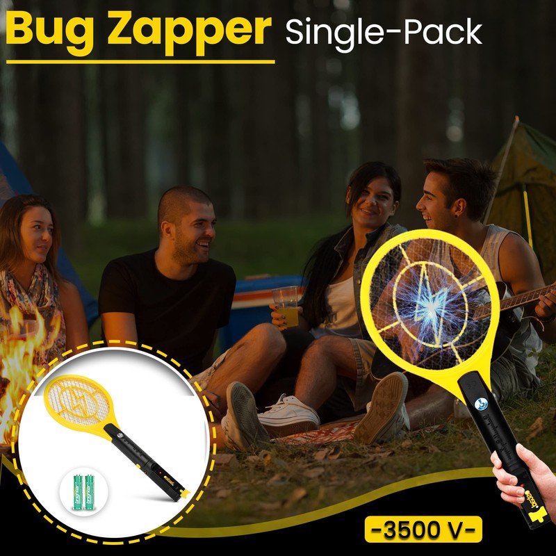 Electric Fly Swatter Racket - Indoor Bug Zapper for Home,