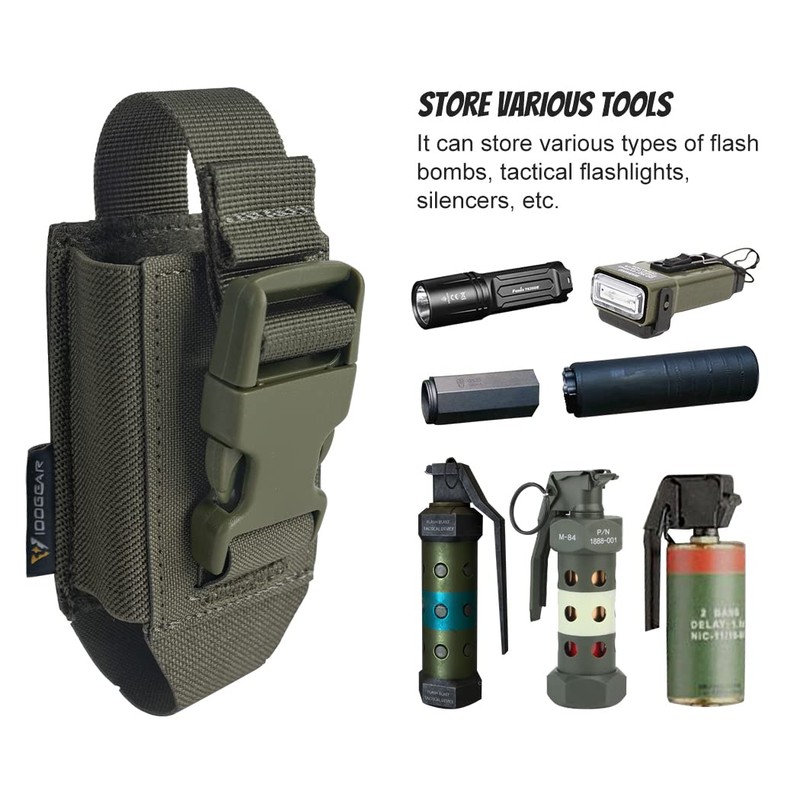 IDOGEAR Tactical Flashlight Holder Molle flashbang Pouch Magazine Pouch Multi-Purpose