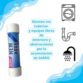 Sistema Antisarro para Tinacos, Filtro de Agua para Tinaco Previene formación de Sarro, Descalcificador de agua para Tinaco, y Depósitos de 450 a 1200 L. 6 Meses