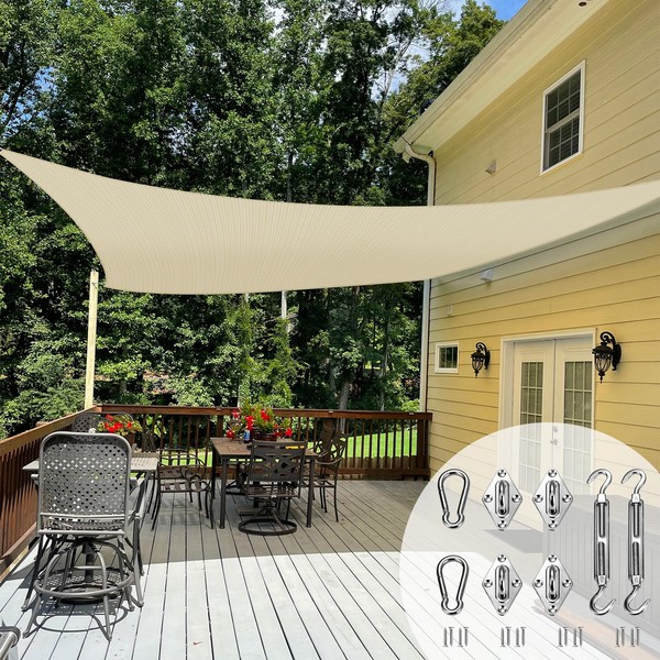 TANG Sun Shade Sail 18' x 18' Beige Sun Shade