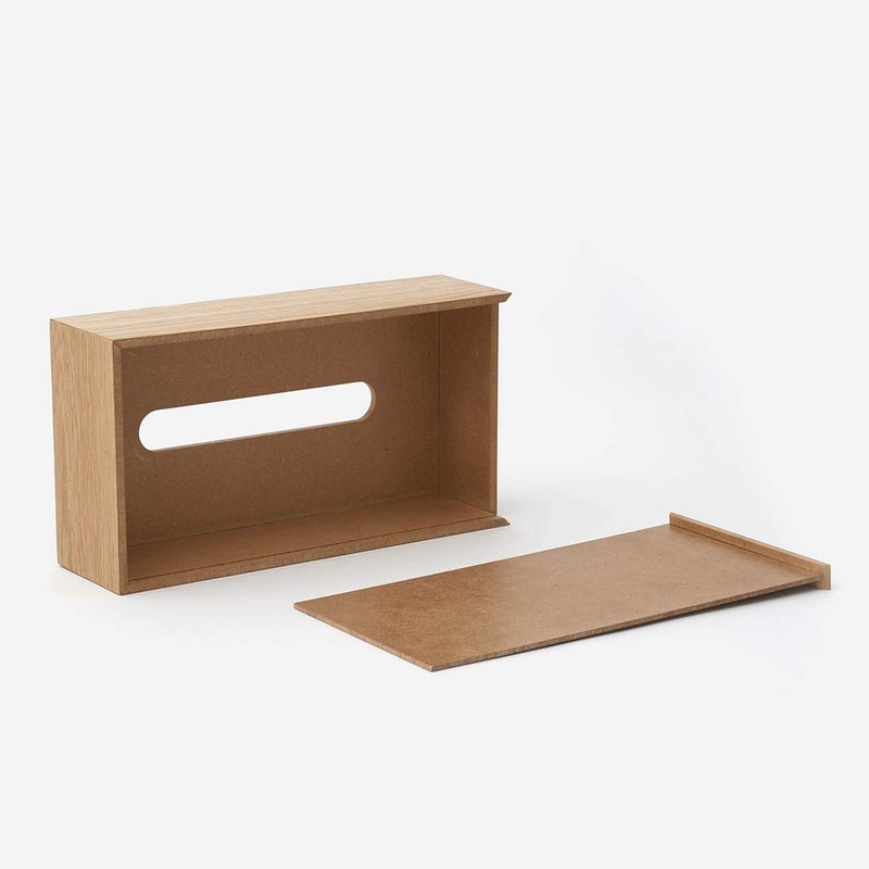 KEYUCA Cluster Tissue Box (Natural/Wooden), Stylish, Wood Grain Tissue, Tissue