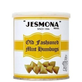 Jesmona Old Fashioned Mint Humbugs | Hard Boiled Candy with a Toffee Centre | Unwrapped Boiled Sweet in a Gift Tin | Imported from UK | 8.82 Oz (250 g)