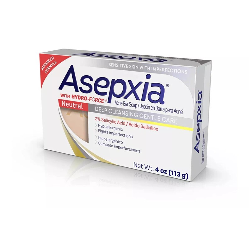 Asepxia 2 X Jabón Facial Hipoalergénico Con Ácido Salicílico 113g