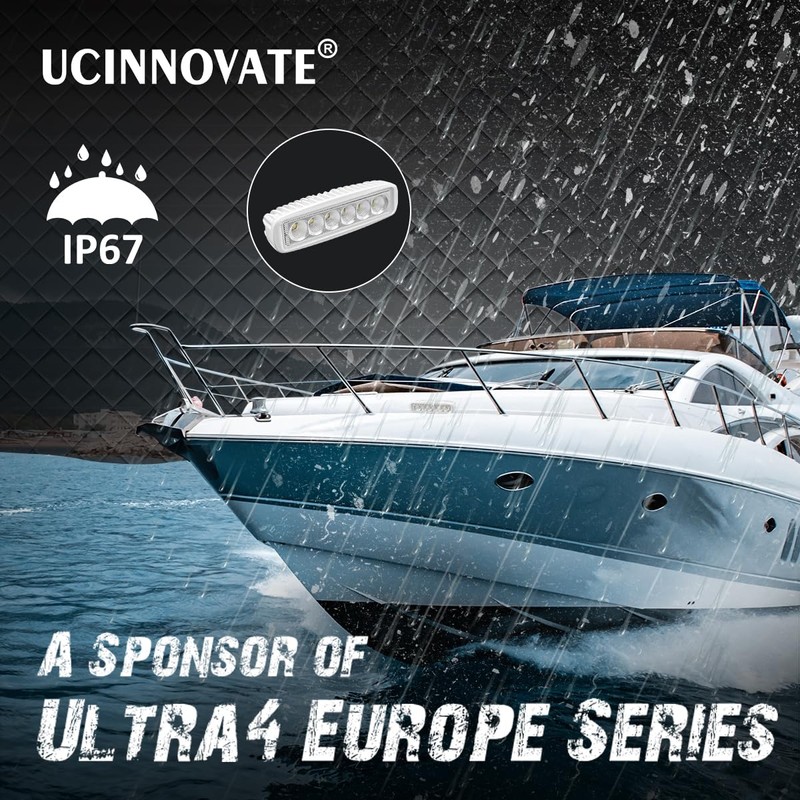 UCINNOVATE Marine LED Boat Light 2 Pack, 6 inch LED