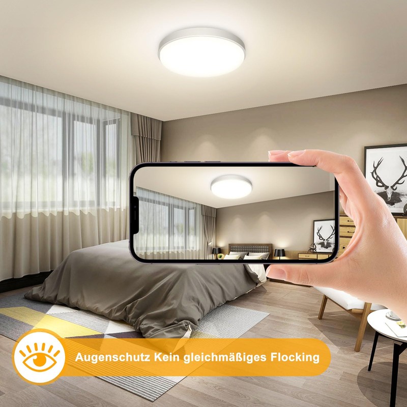 OOWOLF Metallic Ceiling Light LED Lamp - 2 Pack 24